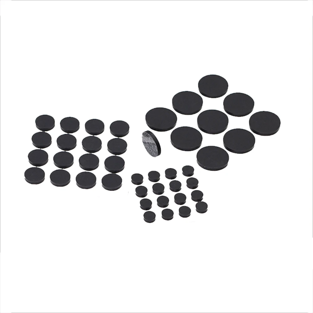 Black Self Adhesive Backing Round Silicone Rubber Anti-slip Pad 4.5~50mm Cabinet Feet Leg Pads Furniture Protectors