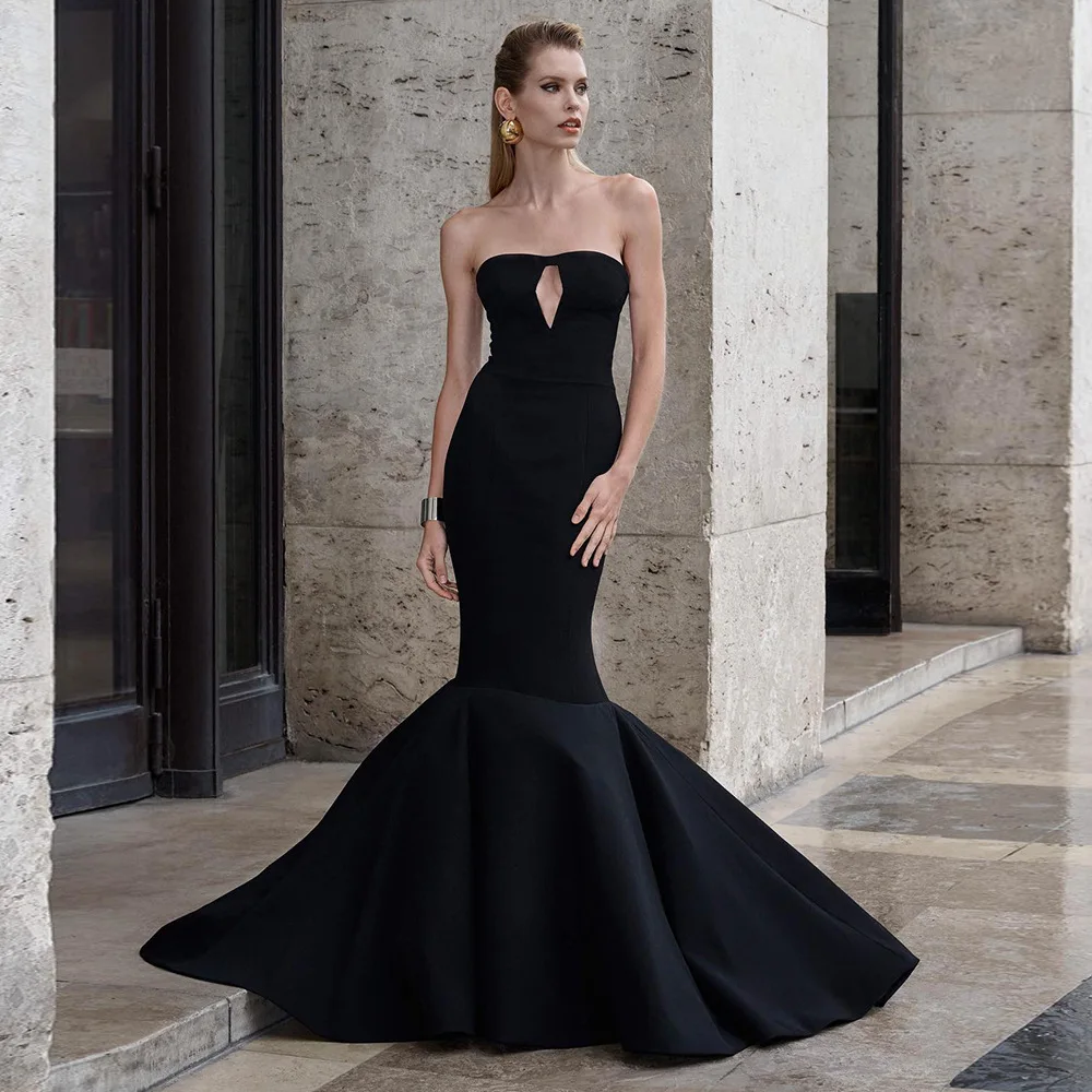 

Elegant Black Sleeveless Dress Line Skirt Commute Party Two-Way Wear Slimming Gown Chinese Style Women's Fashion Dress hot sales
