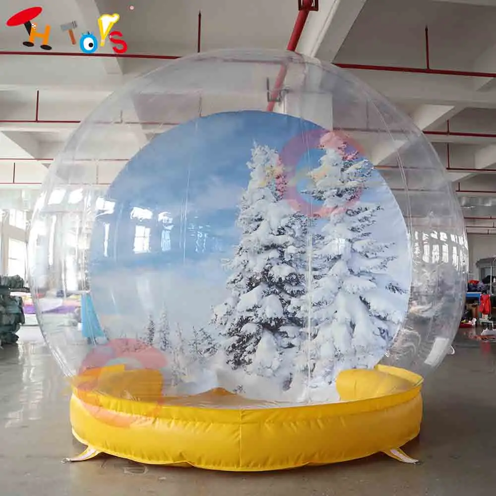 

Fast Shipping 3m Dia Yellow Inflatable Snow Globe for Stage Decoration Inflatable Christmas Bubble Tent Lawn Dome Tents