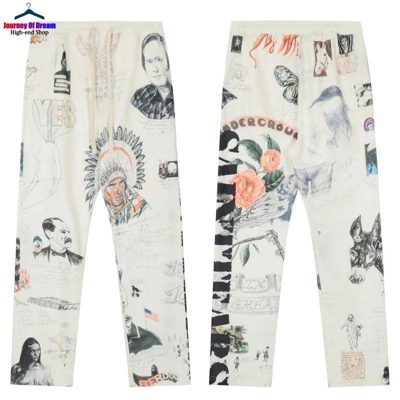 

Mens Womens Fashion Clothing Saint Wide-legged Pants Digital Prints Characters Letters Autumn Winter Sweatpants