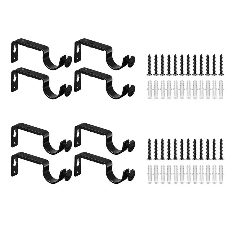 

4/8 шт. настенный металлический стержень кронштейн повесить карниз держатель фурнитура прочный