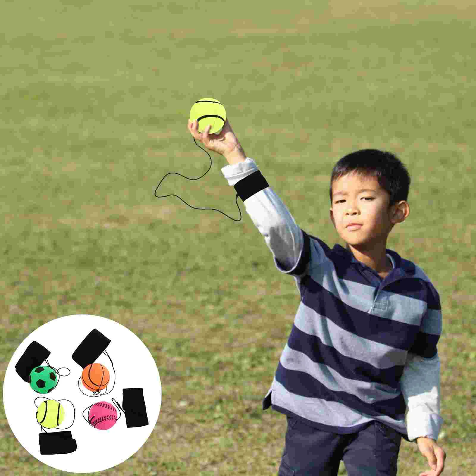 

Wrist Return Sports Fluorescent Bouncy Ball Kids Plaything Rope Relaxing Toys Child Soccer for