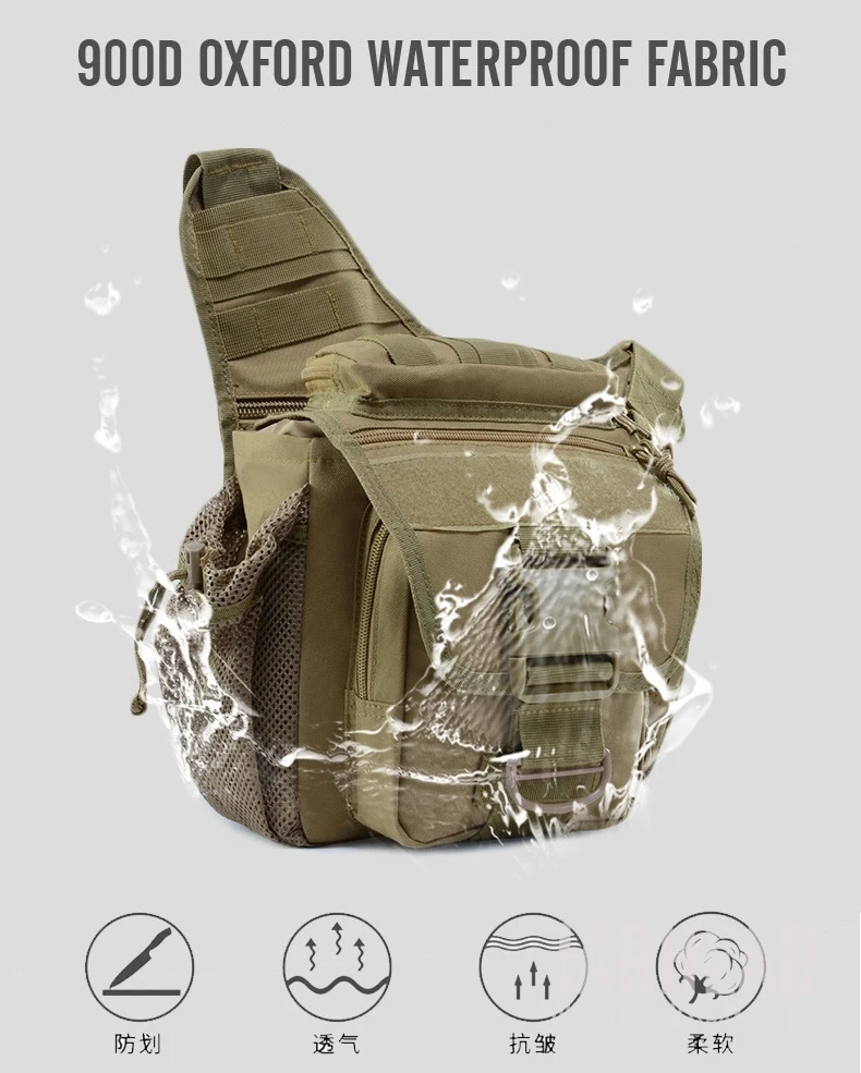 Wasserdichte Camouflage-Umhängetasche für Outdoor-Aktivitäten, Robuste Herren-Klettertasche für Reisen, Wandern und Outdoor-Ausrüstung – Detail 8