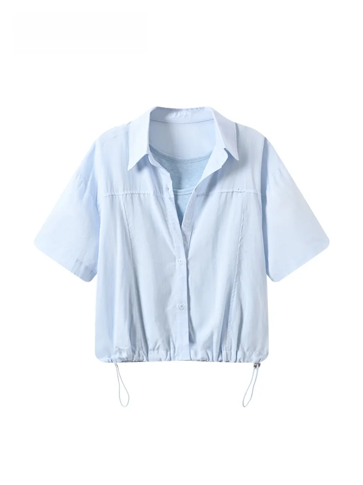 

Casual Short Sleeve Shirt Women's plus Size Summer New Style Anti-Uv Sun Protection Casual Shoulder Length Shirt for plus Siz...