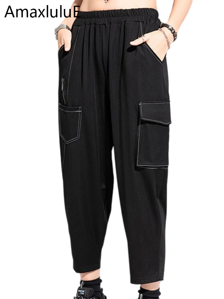 

Amax LuluE 2025 летние женские винтажные свободные шаровары женские классические однотонные брюки модная уличная одежда для отдыха хлопковая одежда
