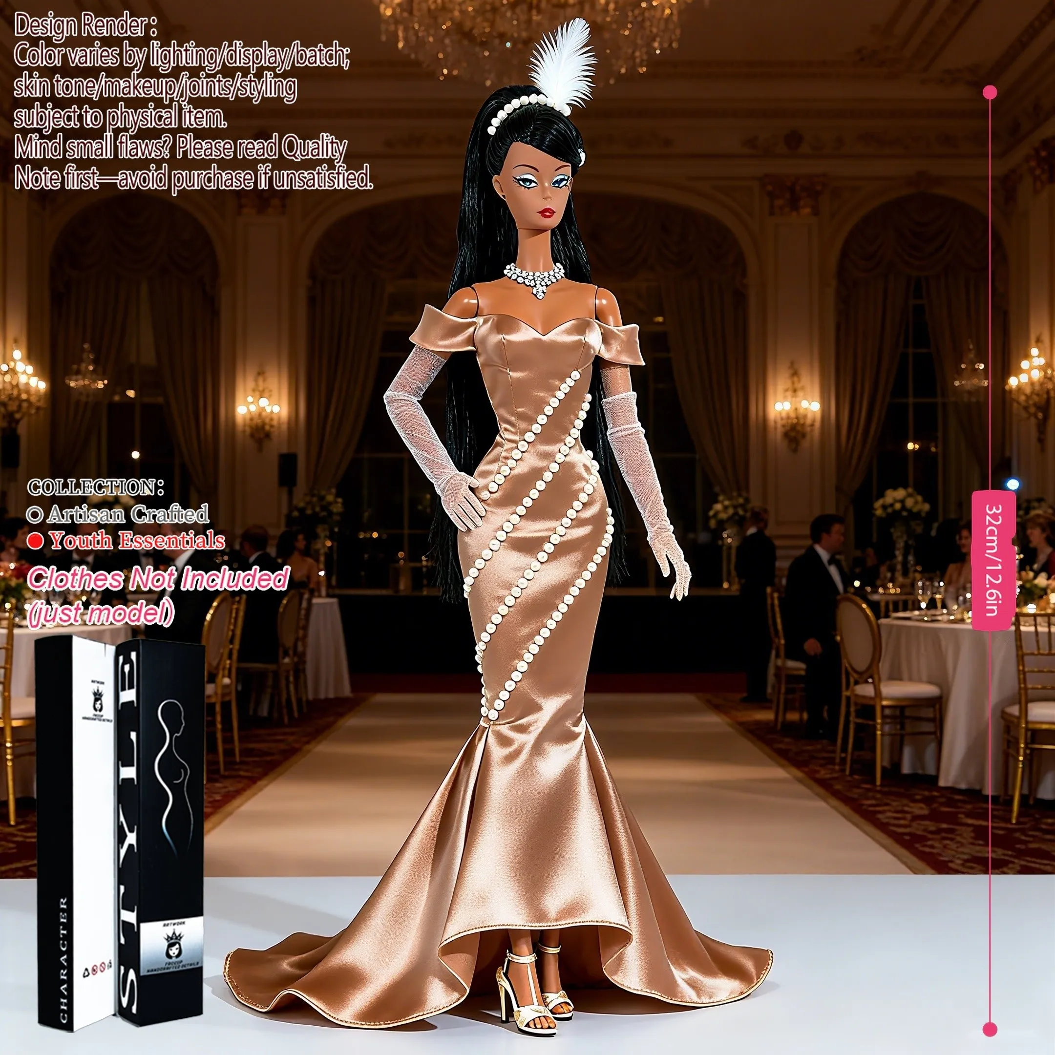 

12,6-дюймовая реалистичная коллекционная кукла BJD — модная модель куклы с шаровым шарниром и 12 шарнирами для рукоделия (без одежды)