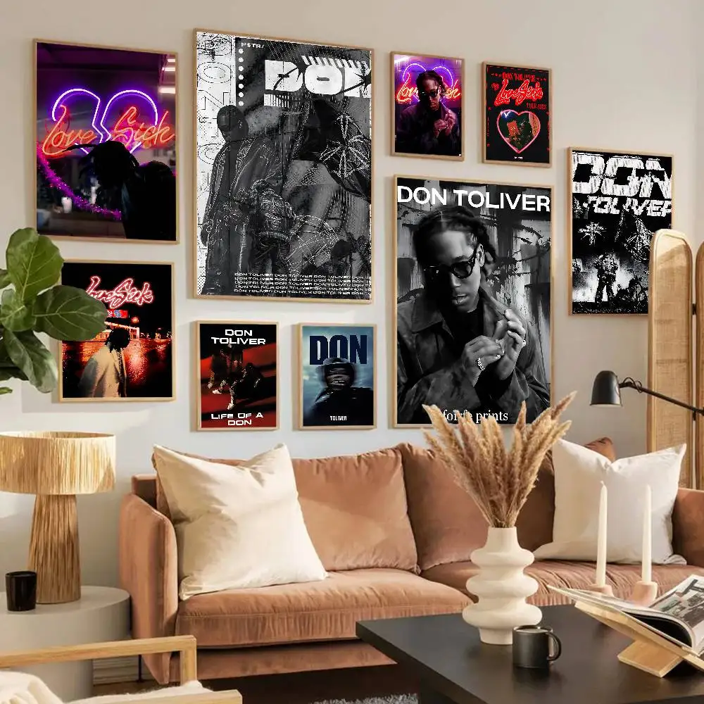 Hip Hop Singer D-Don T-Toliver Love Sick Classic Movie Posters Fancy Wall Sticker For Living Room Decoration Room Wall Decor