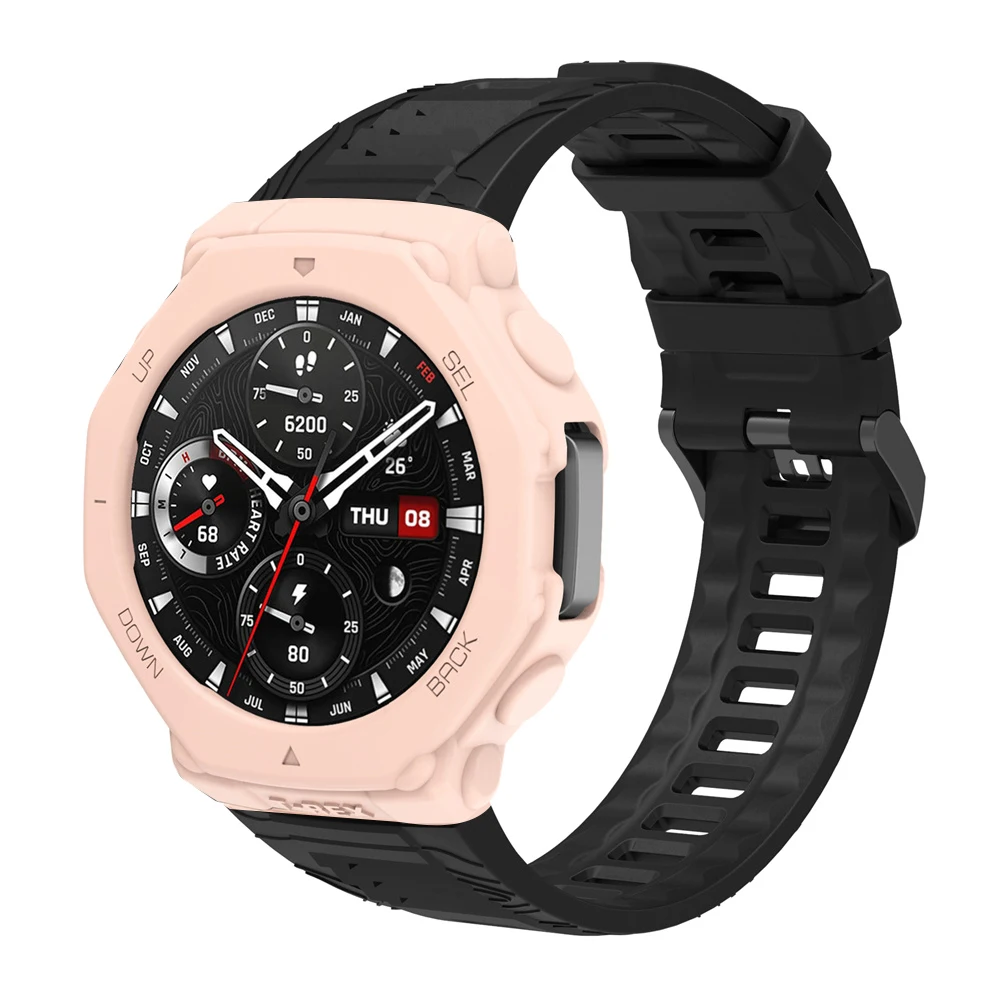 ソフトシリコンケース Huami Amazfit T-Rex 3 保護カバーブレスレット超軽量時計装飾時計シェル