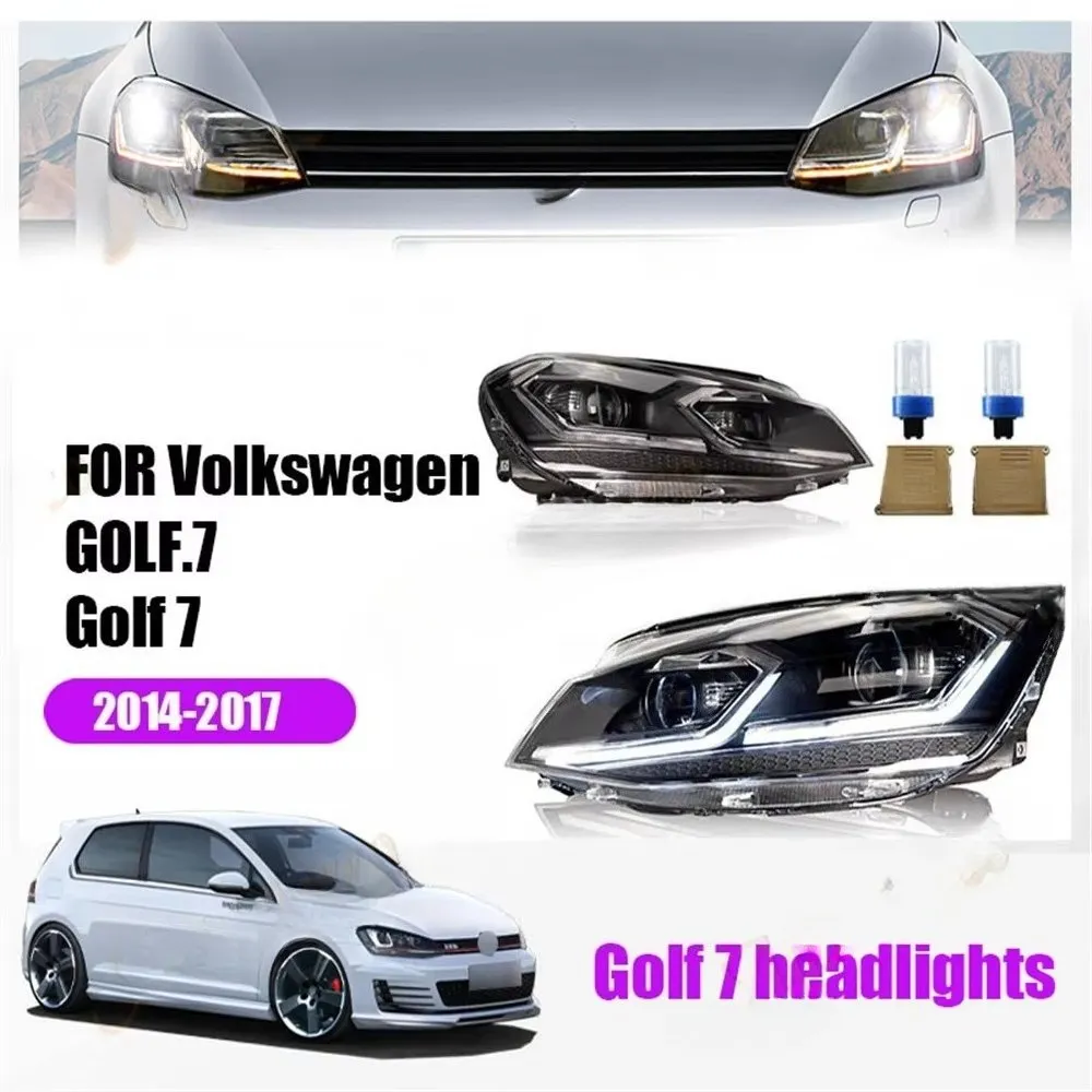 Car Front Brake Light for Golf 7 2014-2017 Front Lamp High Headlight Lights LED DRL Retrofit Assembly Turn Signal