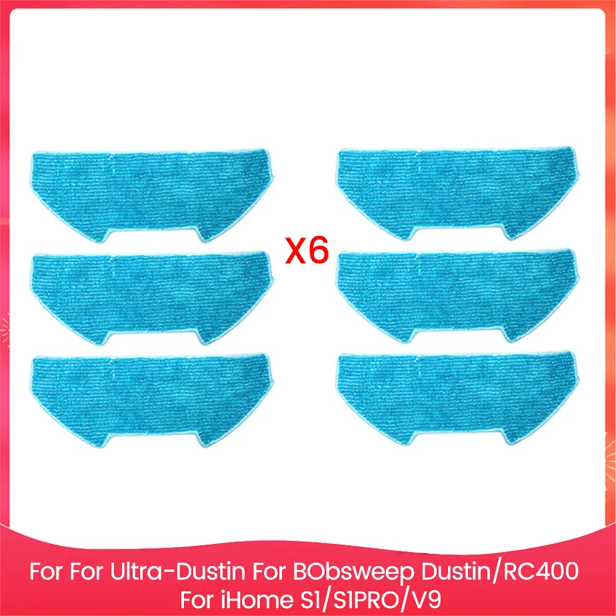 

A03R 6 шт. подушечки для швабры для UltraVison для Ultra-Dustin для BObsweep Dustin/RC400 для S1/S1PRO/V9, запасные части