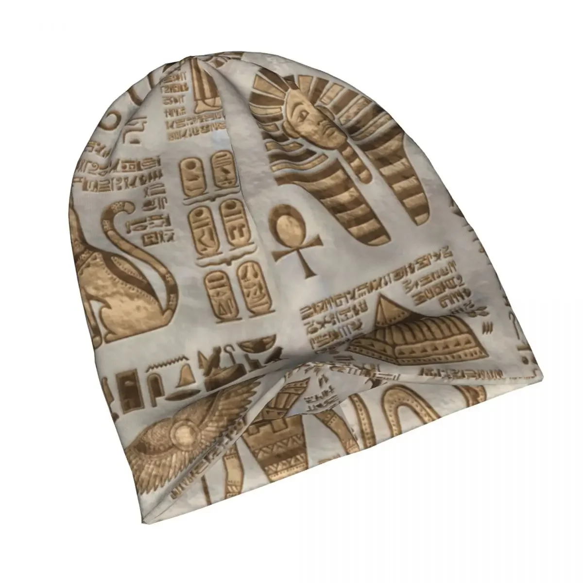 Egyptian Hieroglyphs And Deities Bonnet Hats Knitted Hat Hip Hop Outdoor Egypt Pharaoh Skullies Beanies Hat Warm Dual-use Caps