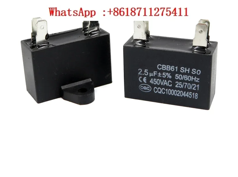 10pcs CBB61 Air Conditioner Fan Capacitor 1.2/1.5/2/2.5/3/3.5/4/5UF Fan Range Hood Starting Capacitor