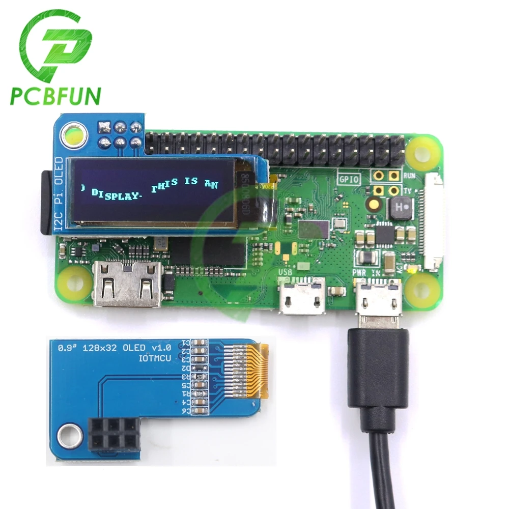 Untuk PiOLED I2C 0.91 Inci OLED 128X32 Modul Tampilan Layar Biru untuk RPI Raspberry Pi 1, B +, Pi 2, Pi 3 dan Pi Nol