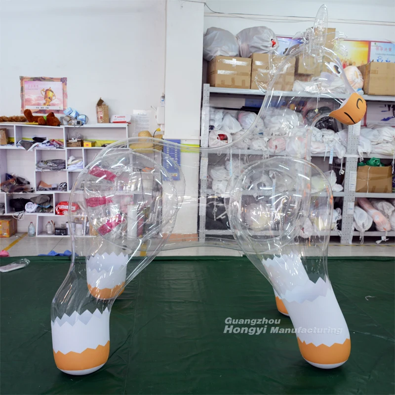 Hongyi Factory Sale Advertising PVC Transparent Inflatable Horse With One SPH