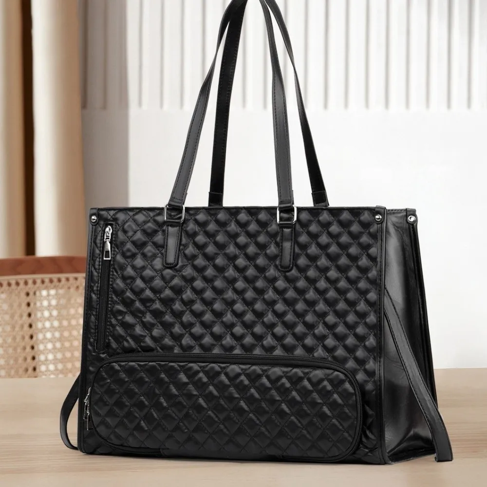 

2-in-1 Laptop Lunch Tote Bag Shoulder Strap Lunch Box Multifunctional Laptop Handbag Leather Waterproof Portable Laptop Bags