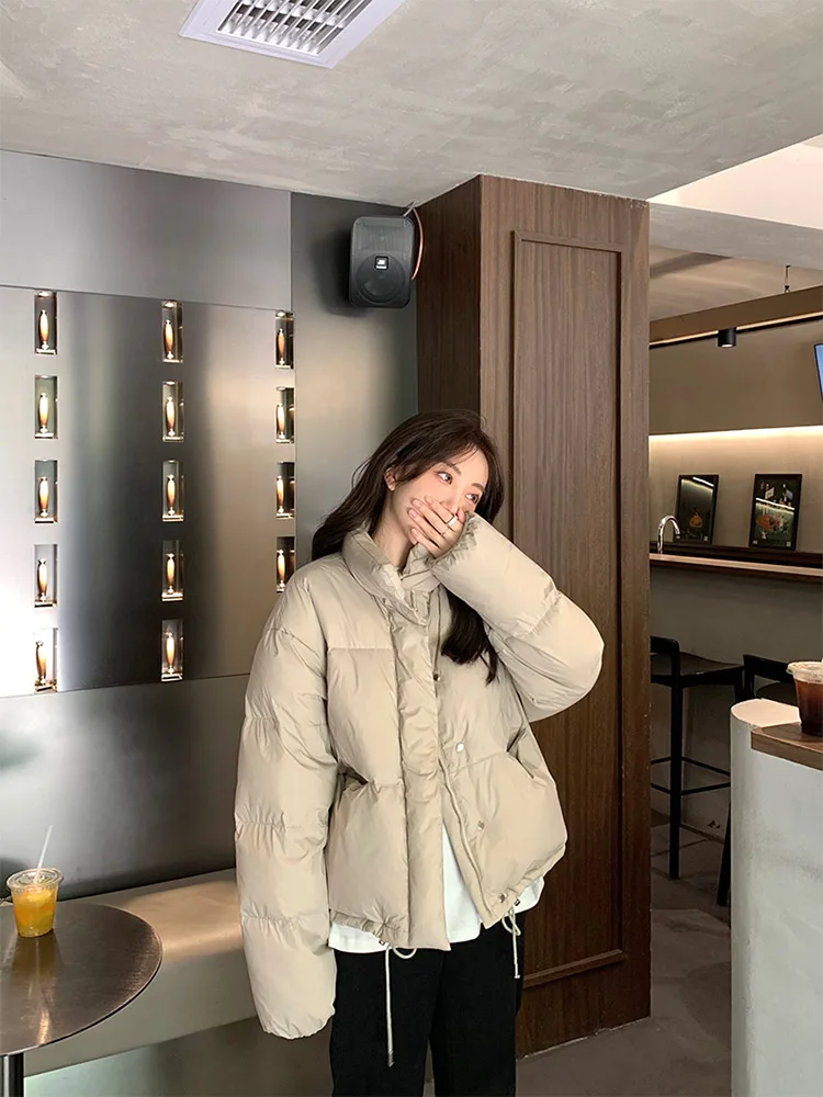 2025年冬 レディース シエンド オルト パファージャケット スタンドカラー ダウン ソフト 暖かい アウターウェア ピンク 通勤 スタイル 韓国版