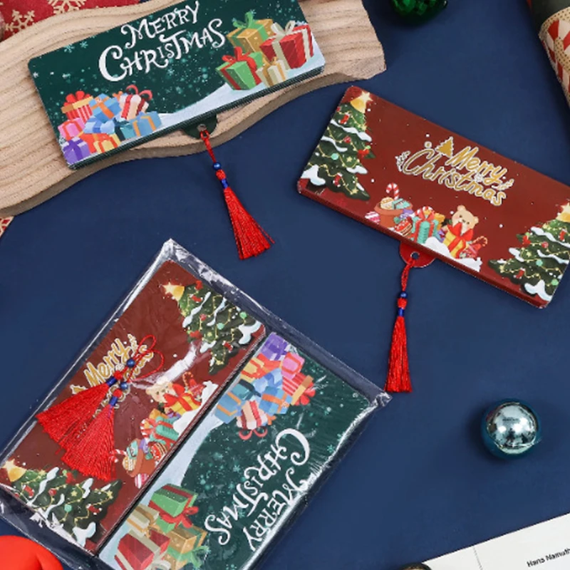 2 Stuks Kerst Geldzak Vakantie Rode Envelop 10-Slot En Gift Card Clip Perfect Voor Kerst Verjaardagen En Thanksgiving