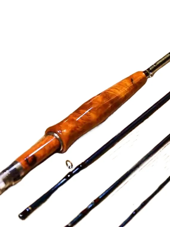 

Handmade fly fishing rod 7 '8' tree tumor solid wood grip green stream fishing ground