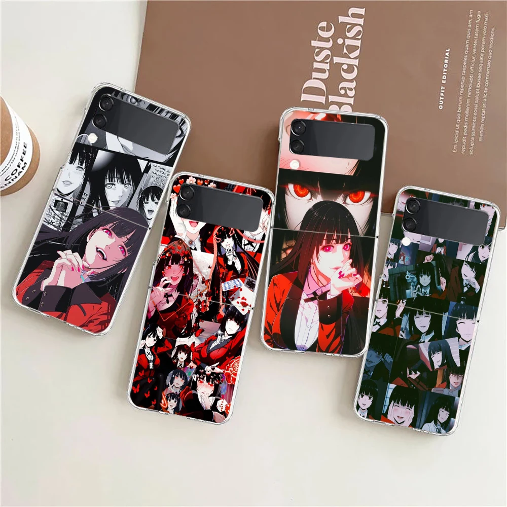 Kakegurui Jabami Yumeko Hard PC Phone Case For Samsung Galaxy Z Flip 6 5 4 Transparent ShockProof Cover for Samsung Z Flip 3 Bag