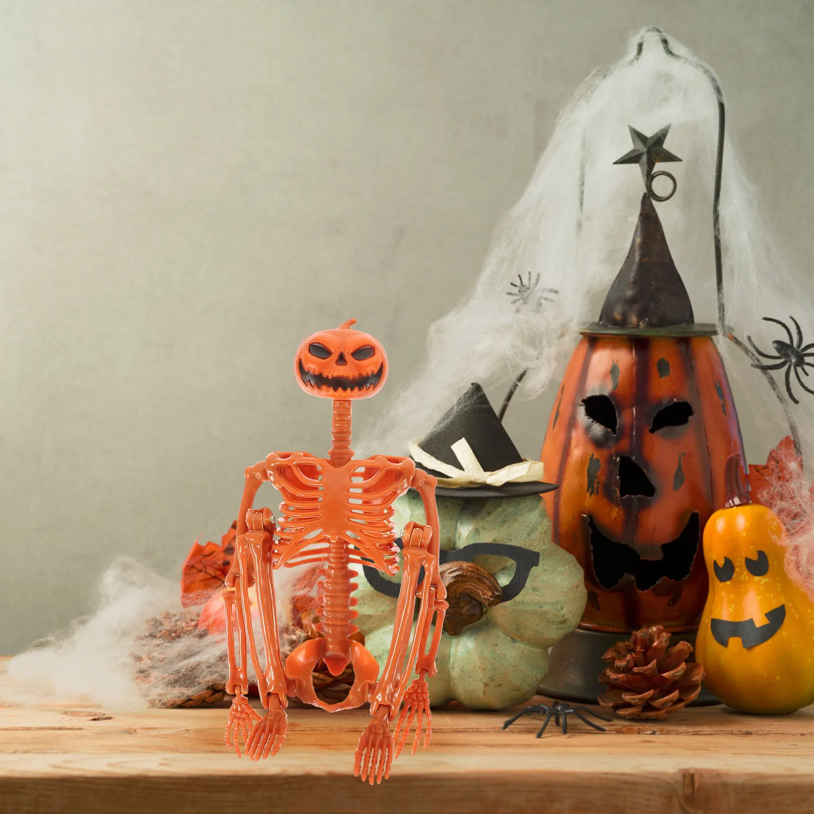 

Halloween Pumpkin Hanging Prop Flexible Joints Scary Indoor Outdoor Party Decor Halloween Decorations Indoor