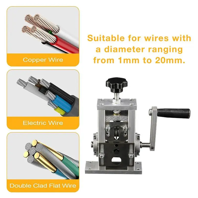 Manual Wire Stripping Machine Scrap Copper Cable Peeling Cutter Tool For 1-20mm Cables Can Connect Hand Drill Driven Supplies