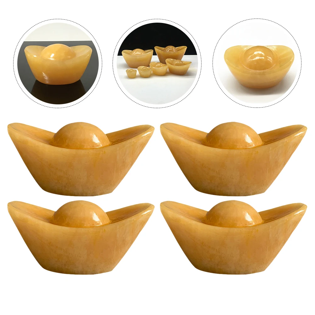 

5 Pcs Gold Ingot nament Creative Fortune Home Adornment Desktop Decoration Indoor Scene Decor Excellent Material