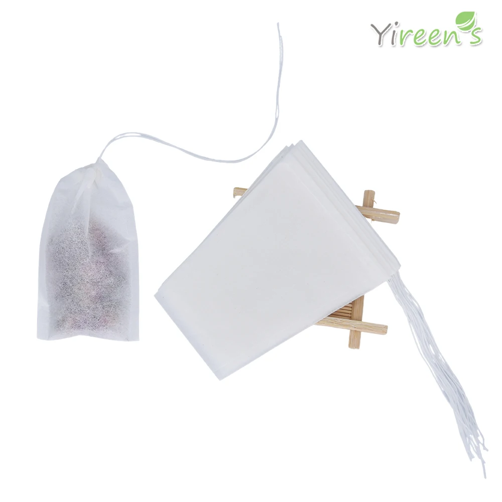 Disposable 1000pcs Trapezoid Food-grade Tea Filter Paper Bags Empty Leaf Tea Pouches With Strings