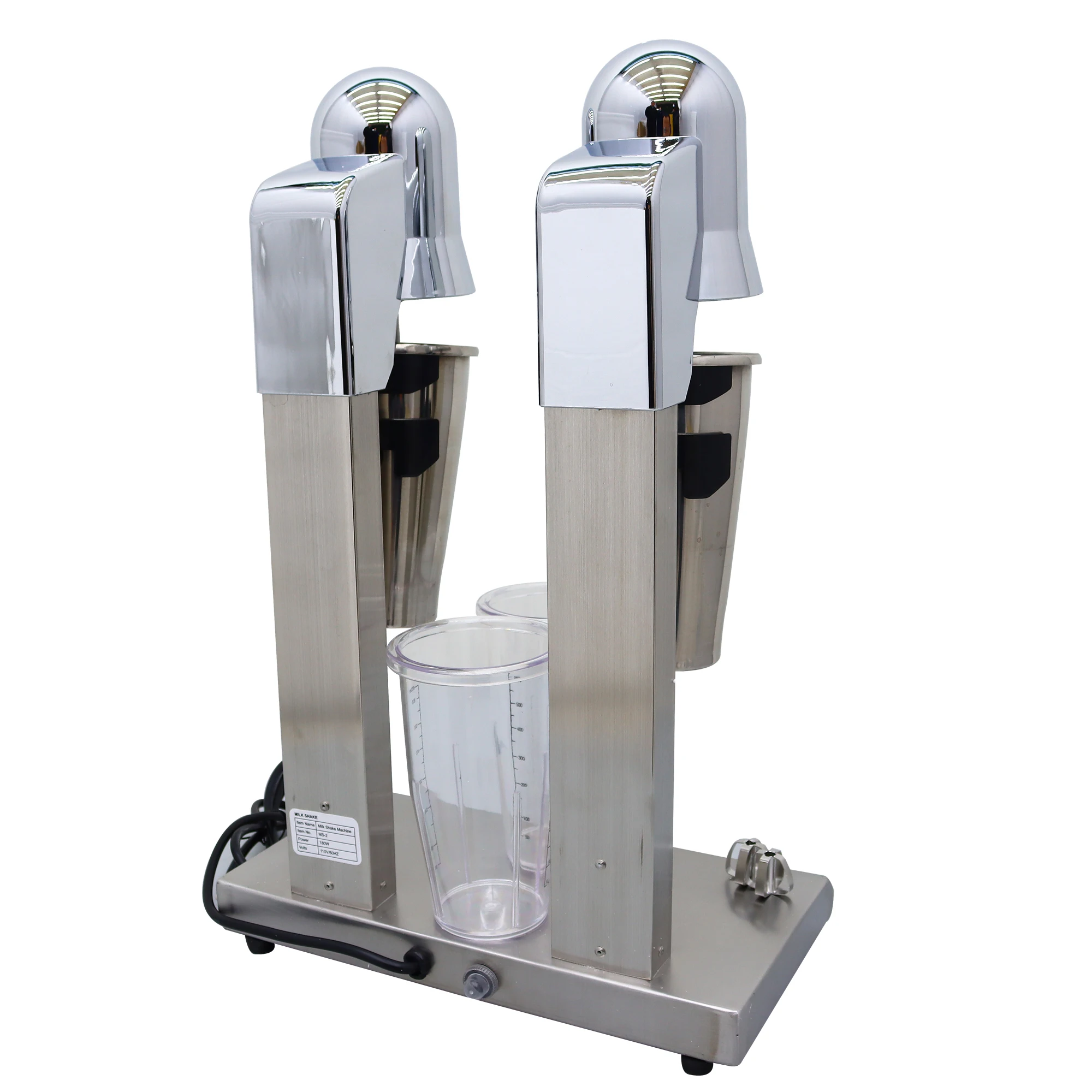 110V Commercial Double Heads Milk Shake Mixer Stainless Steel Electric Milk Shaking Machine Milkshake Maker Silent Milkshake Mak