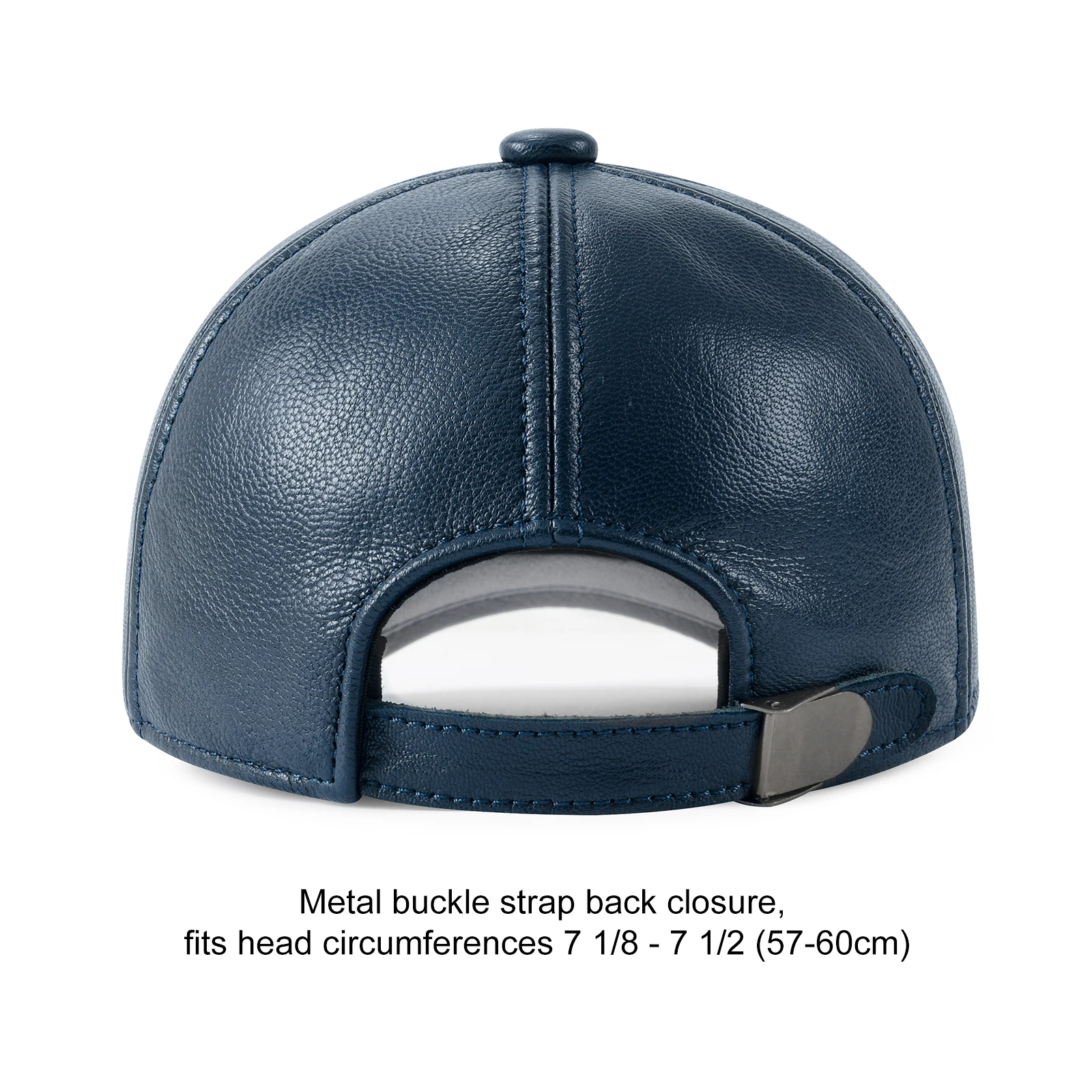 FEINION Herren Verstellbare Baseballkappe Winter Fahr- und Jagdmütze Anglerhut Echtes Leder Ivy Mode Baskenmütze Flache Kappe – Detail 3