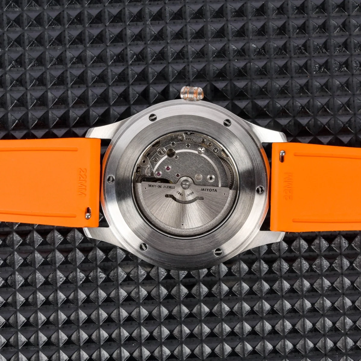 ENITON Orologio meccanico Movimento giapponese 8215 Materiale superconduttore esotico FKM Elastico Orologio da polso meccanico unico da uomo