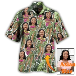 Camisa hawaiana de baile divertida y creativa, personalización de fotos Unisex, camisas nuevas de moda, gráfico de Humor, blusa informal de calle diaria 2025