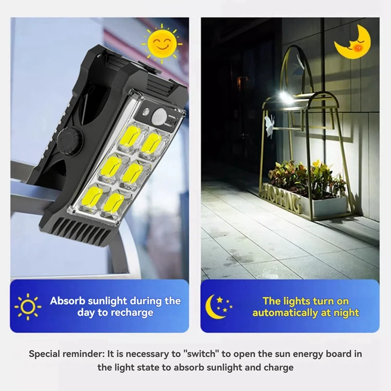 Solar Charging Garden Clamp Light Garden Clamp Light Solar Motion Sensor Light Waterproof Sensor Light