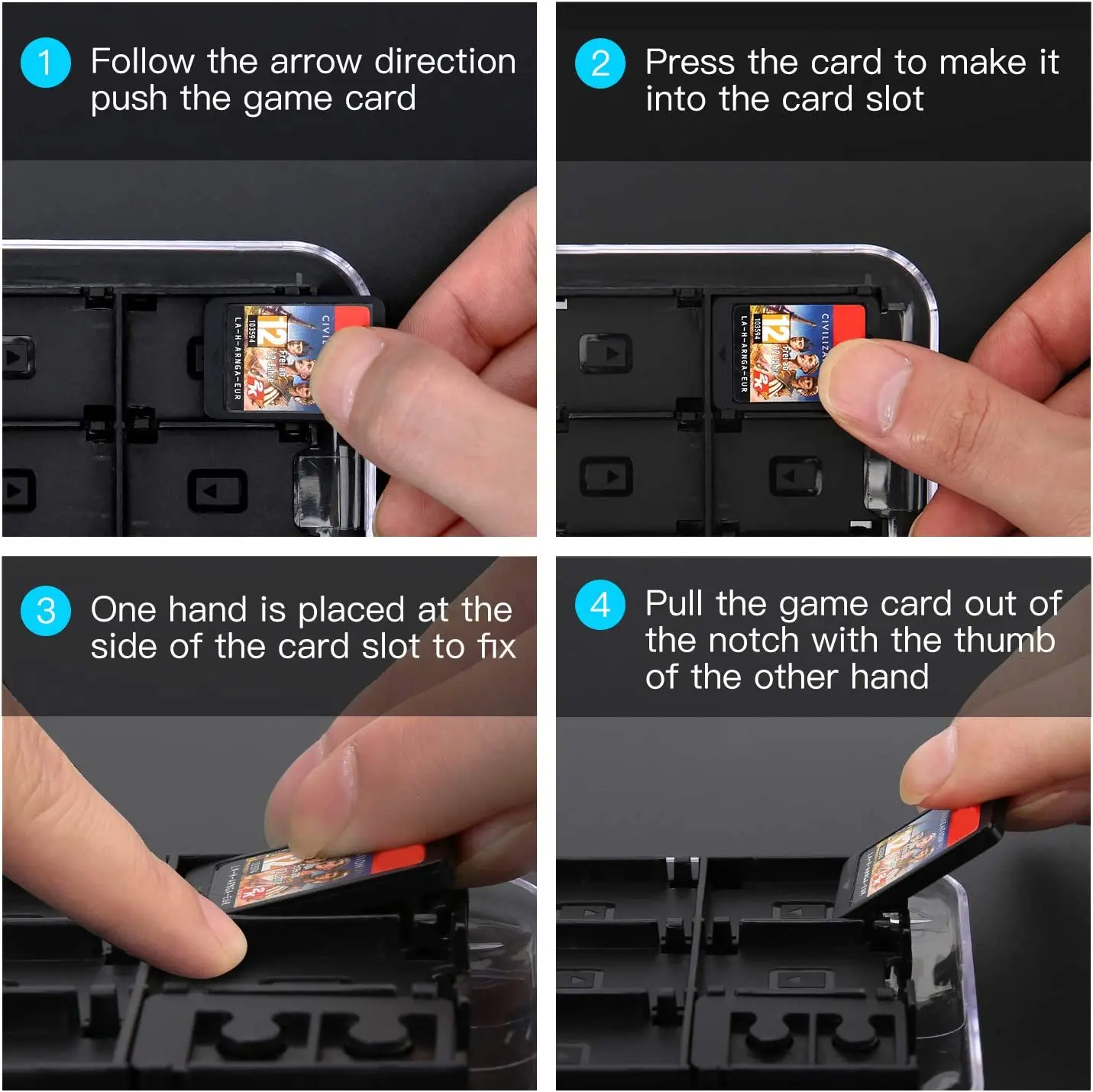 لعبة بطاقة كم متوافق التبديل لعبة تخزين خراطيش مع 12 لعبة بطاقة حالات الصلب واقية الكمبيوتر حامل