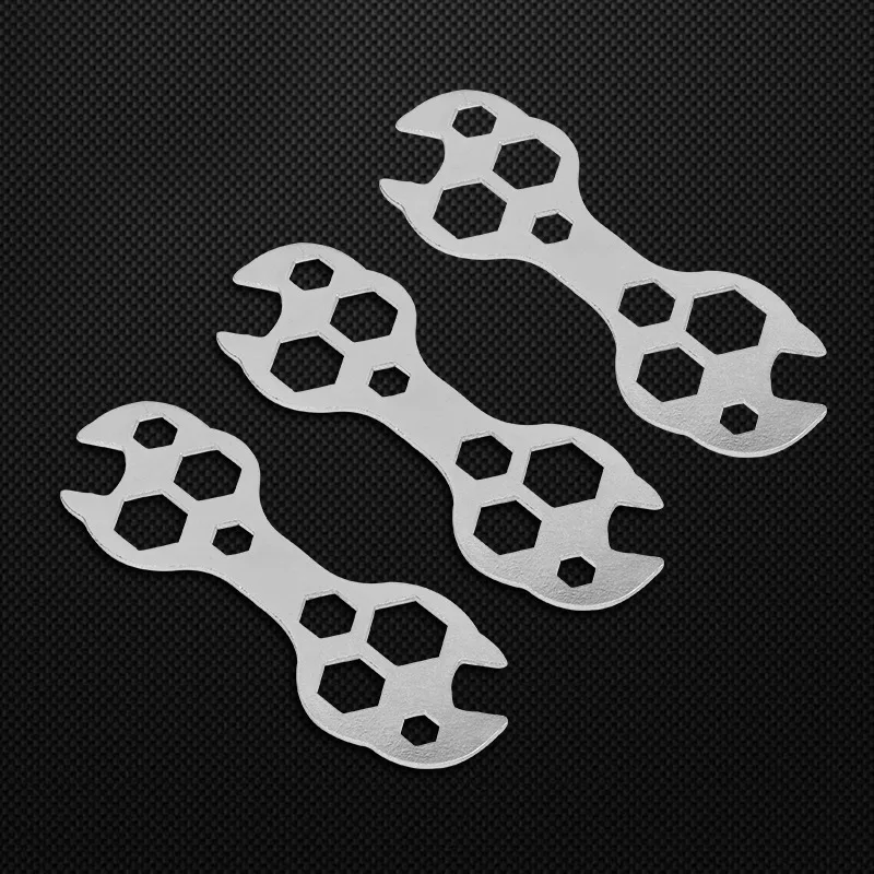 5/1PC Flat Hexagon Wrench Galvanized Steel Multi-Hole Bicycle Spanner Repair Tools Mini Flat Mountain Bike Hexagon Wrench