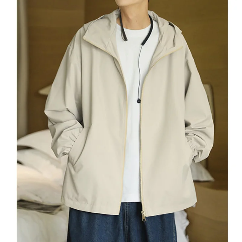

Men's Bomber Jacket Casual Spring Fall Windbreaker Zip Up Hooded Coat