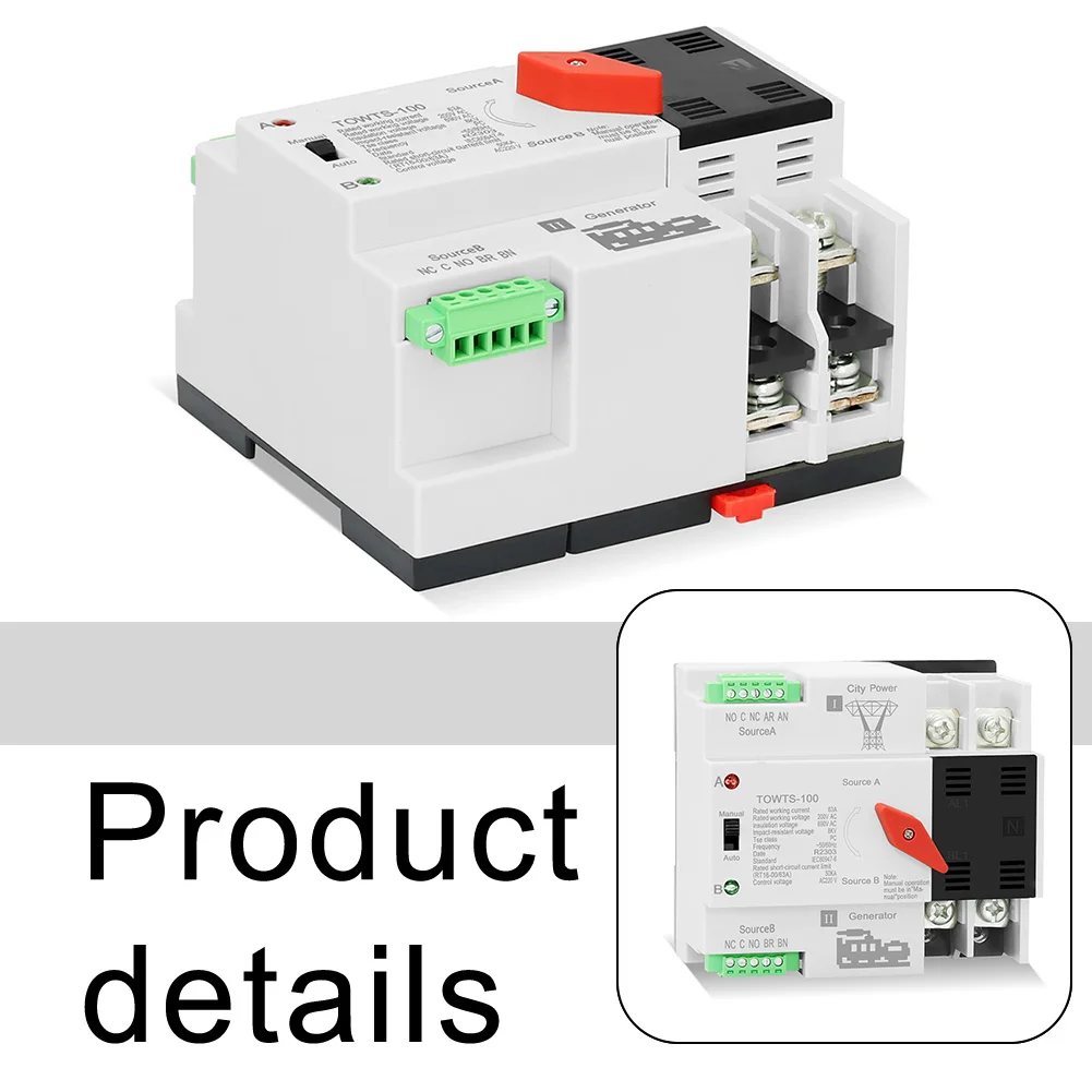 Picture 6: 100A Automatic Manual Transfer Switch Dual Power Backup for Residential RV with Voltage Protection and Switching