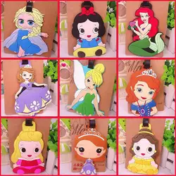 Lovely Disney Princess accessori da viaggio etichetta per bagagli Gel di silice ID valigia indirizzo titolare etichetta per imbarco bagagli etichetta portatile