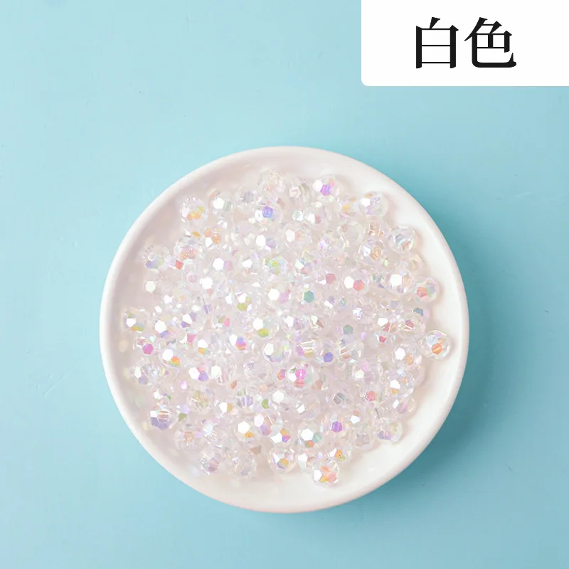 500g AB Colored Octagonal Beads Transparent Plated Earth Beads Illusionary Acrylic Scattered Beads DIY Bead Handmade Materials