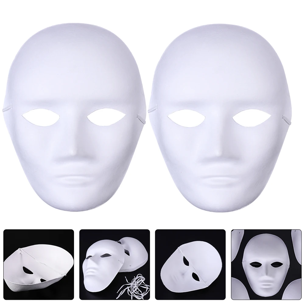 

6 Pcs Peking Opera Mask White Craft Blank Manual Masquerade Diy Masks for Adults Painting to Miss