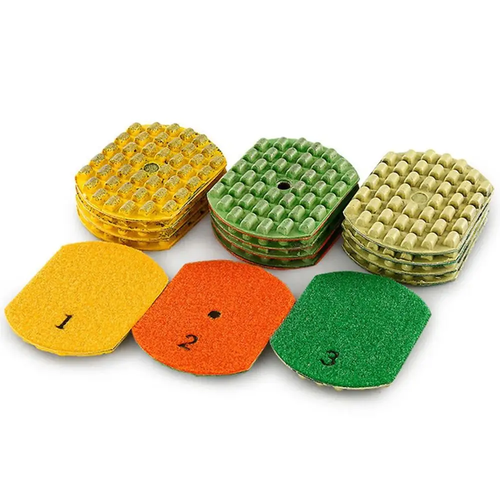 

6Pcs Bullet Head 3-Steps Diamond Grinding Plate Thickened Marble Granite Terrazzo Floor Polishing Pad Abrasive Tools