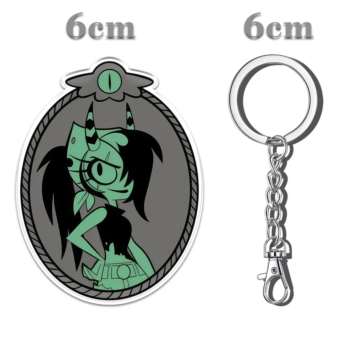 6+6cm Hazbin Hotel Cartoon Acrylic Keychain Charlie Vaggie Alastor Morningstar Backpack Clothing Pendant Decoration Key Chain