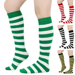 Womens Girls Striped Stocking Socks Knee High Socks Hosiery Casual Over The Calf Tube Socks Costume Leg Warmers Boots Socks