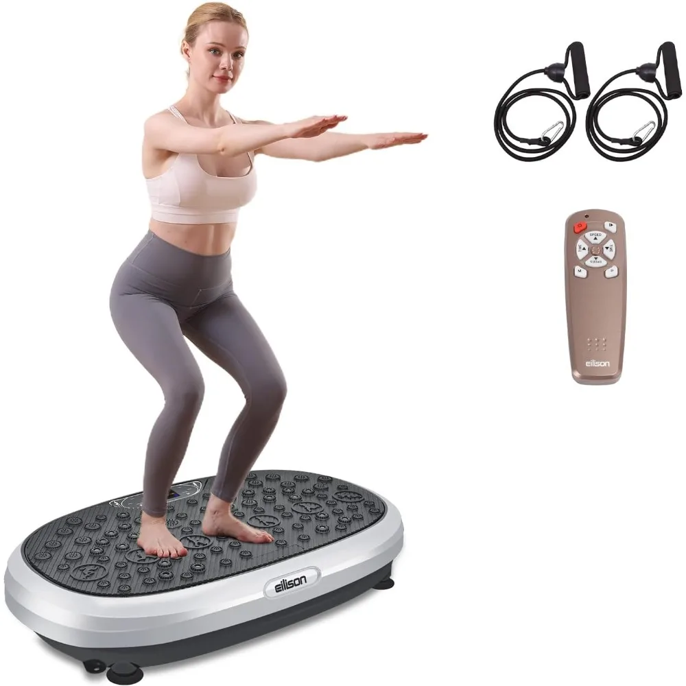 

hine - Whole Body Workout Vibration Platform w/Loop Bands - Lymphatic Drainage Machine for Weight Loss, Shaping, Welln