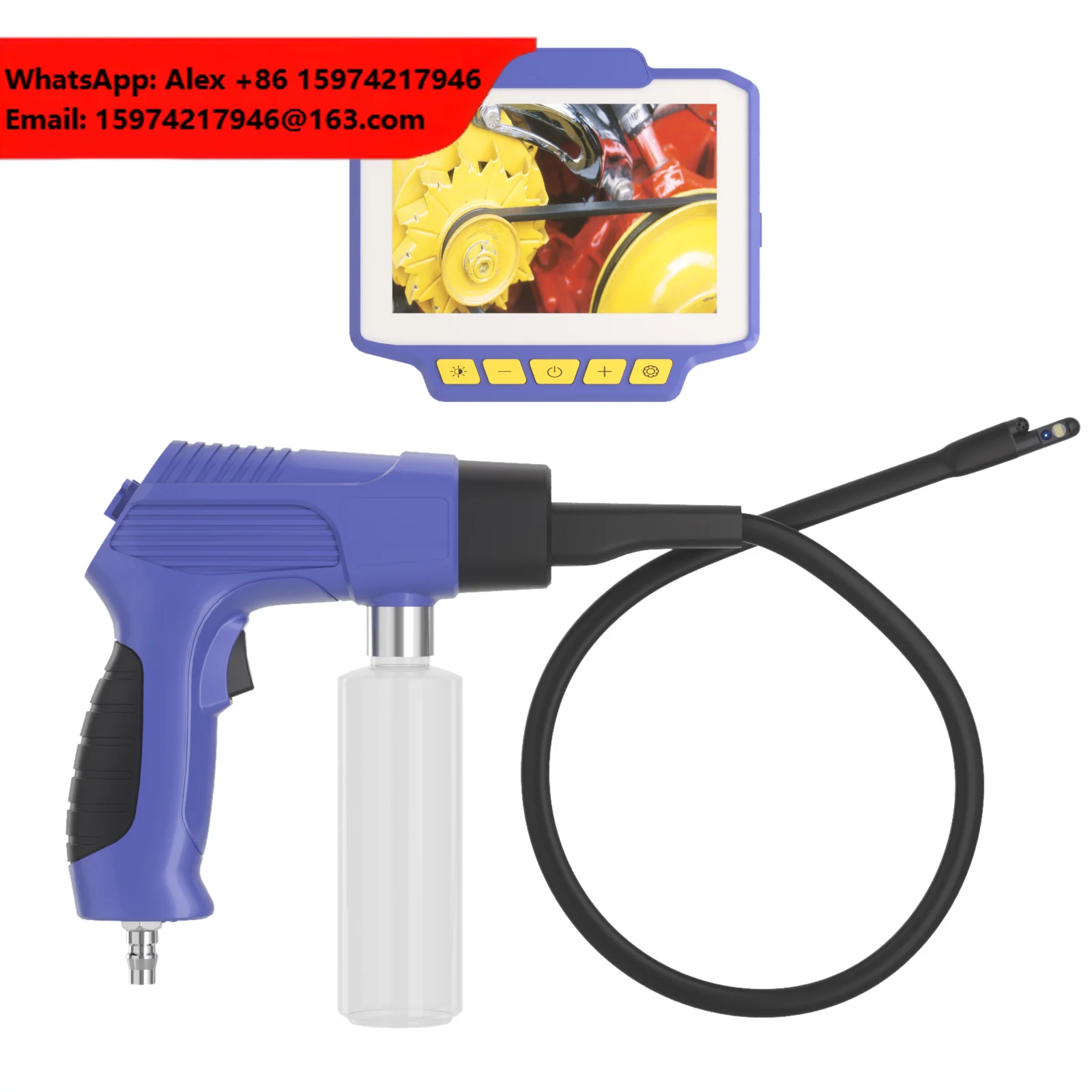 Visual Automobile Air Conditioner Washing Gun Evaporation Box Cleaning Gun Borescope Air Conditioner Sprayer Cleaning Endoscope