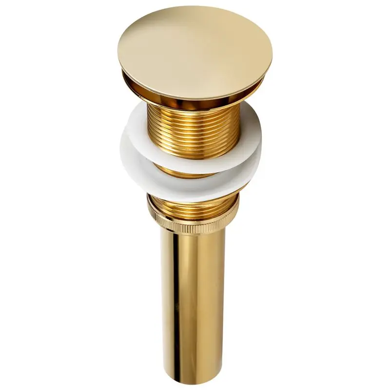 

【FLASH DEAL】Sink Drain Without Overflow Bathroom Popup Drain Assembly Stopper Vessel Sink Brushed Brass