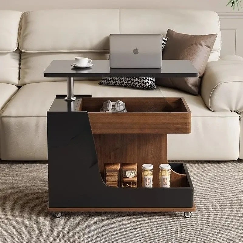 French mobile sofa coffee table advanced living room multi-functional cart lift modern simplicity