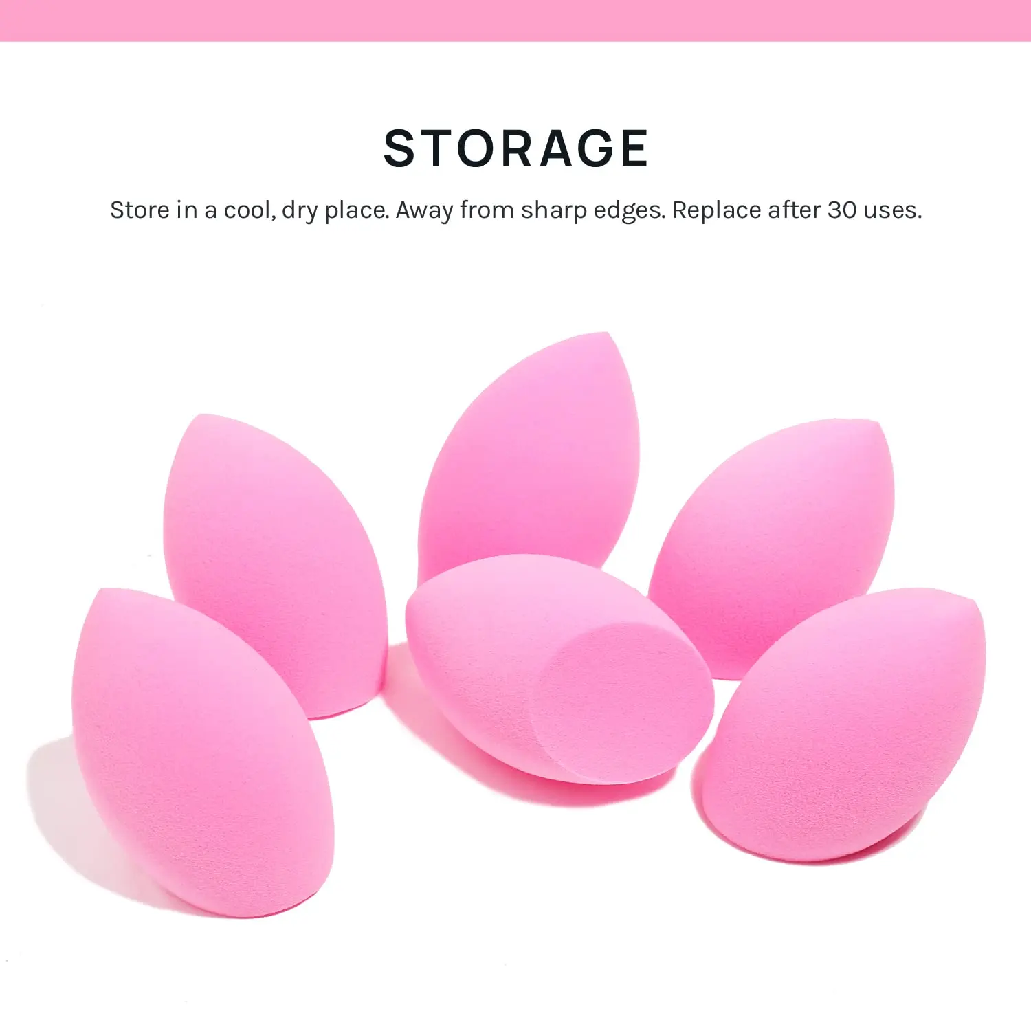 6-Piece Makeup Sponge Set, Makeup Blender, Latex-Free, HD Ultra Soft, Beauty Cosmetics Angled Shape (Pink)