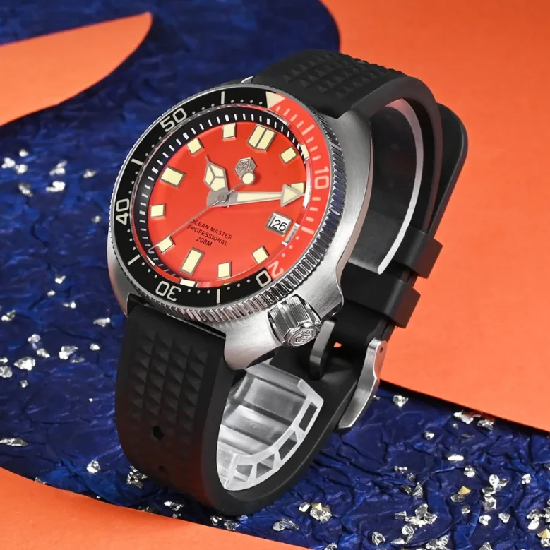 San Martin Men Diver Watch Turtle Automatic Watch Mechanical Wristwatch 20Bar Waterproof C3 Luminous NH35 Sapphire Bezel