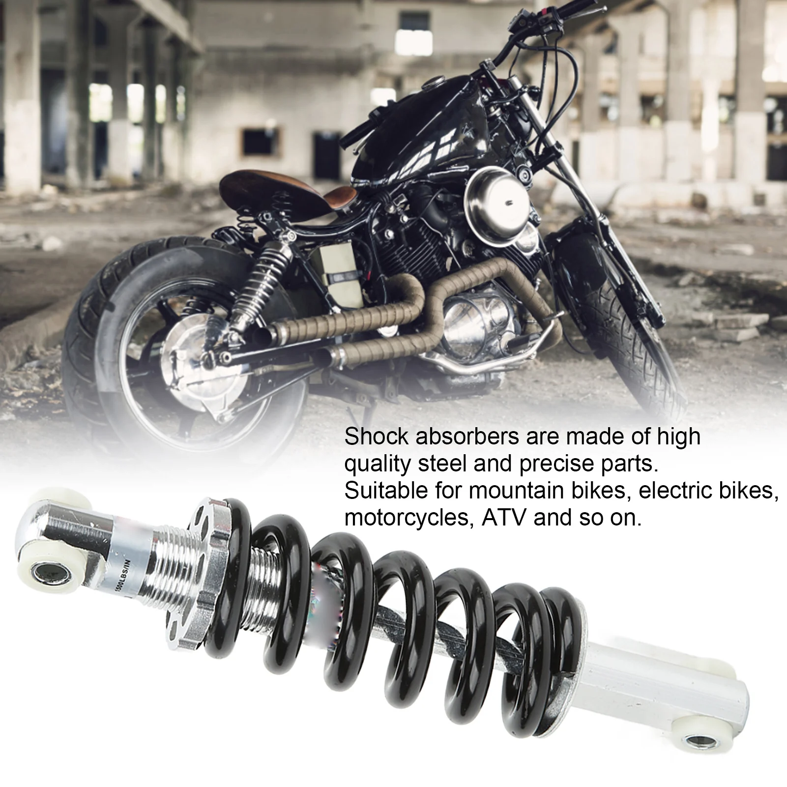 200mm 1500LBS オートバイ用スプリングショックアブソーバーサスペンション、マウンテンバイク、電動自転車用、200mmダンパー、マウンテンバイク用ショック