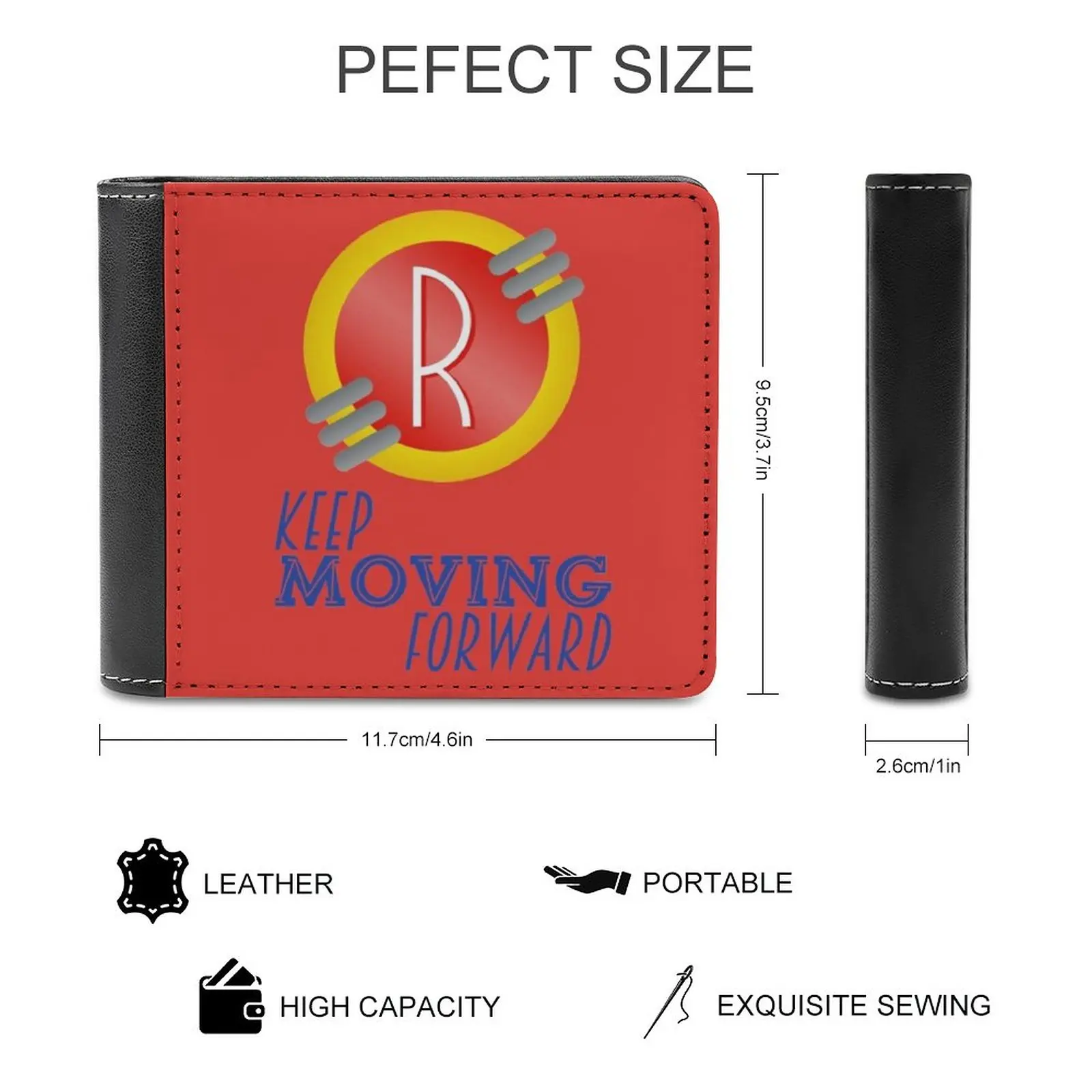 Keep Moving Forward-Meet The Robinsons Fashion Credit Card Wallet Leather Wallets Personalized Wallets For Men And Women Meet